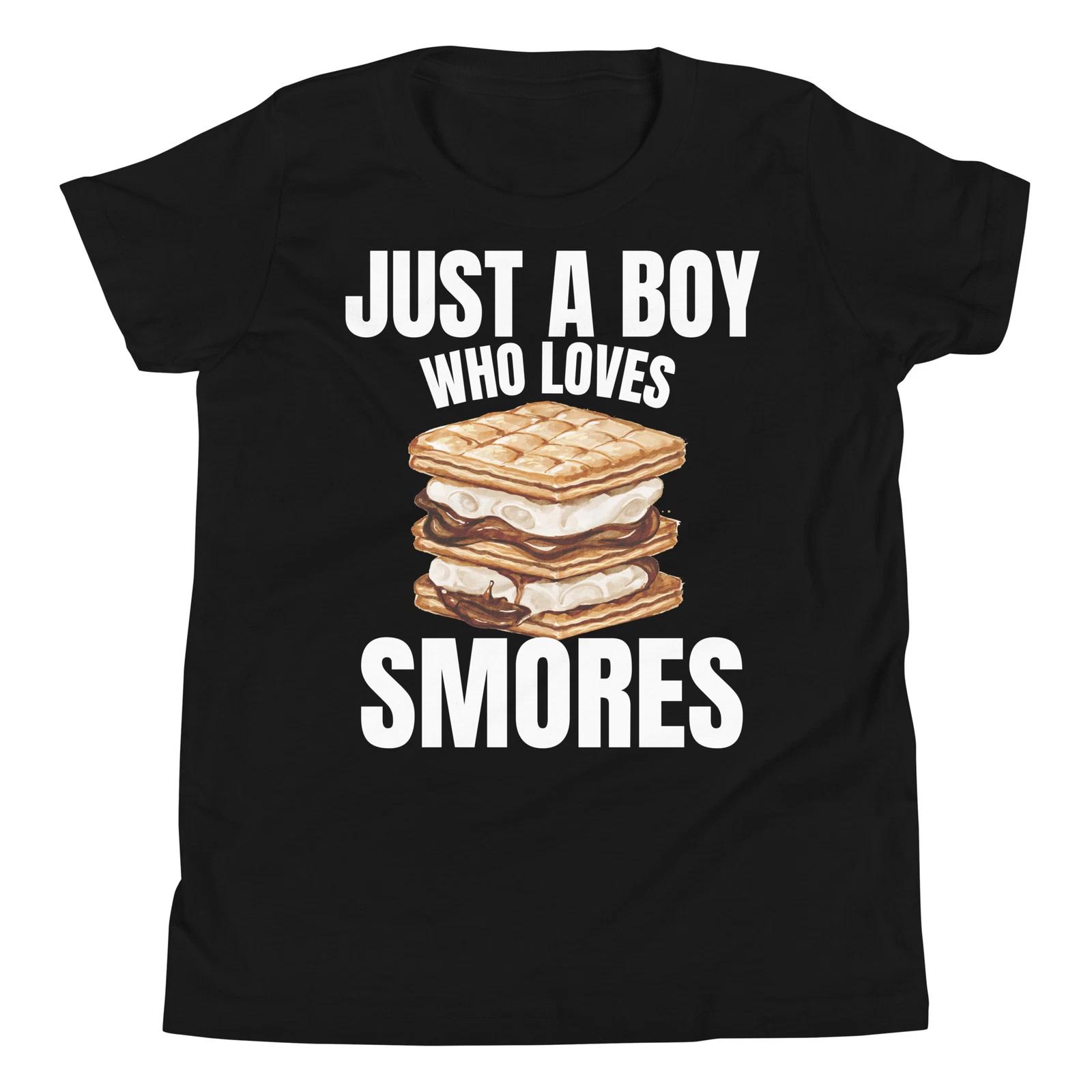 

Just a Boy who Loves Smores Funny Camping Smore Lover Youth Short Sleeve T-Shirt 150