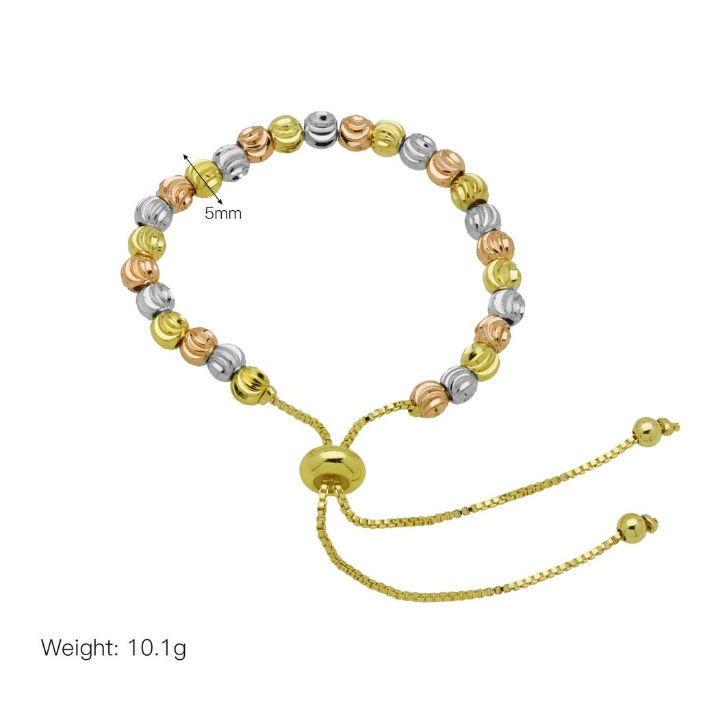 Trójkolorowy Mieszany i Dopasowany Okrągły Koralik Klips Perłowa Bransoletka Biżuteria Osobowościowa Damska
