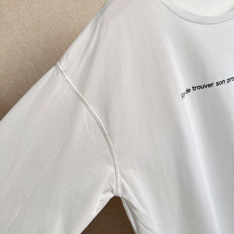 Orders Exported to Japan Spring New Cool Feeling Cotton round Neck Long sleeves Shirt Mid-Length Loose Casual Top Slimming All-Matching