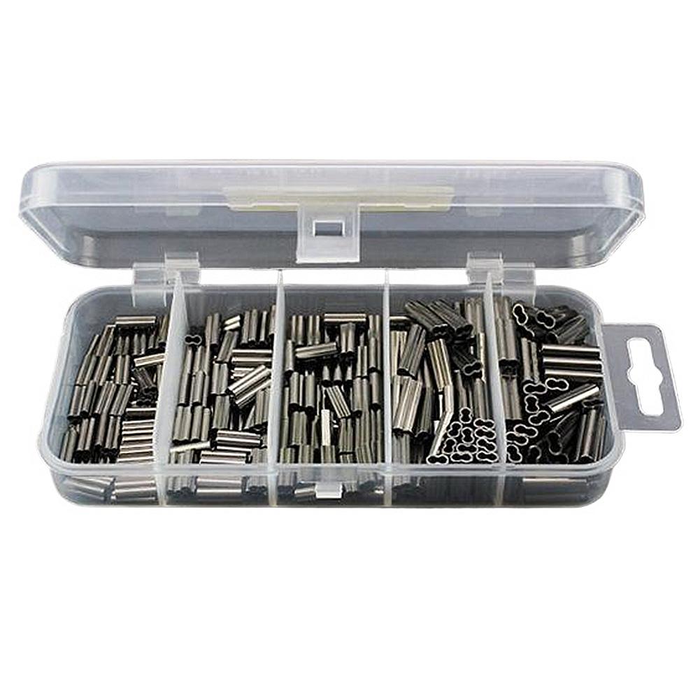 250/300/500 PCS Copper Double Single Crimping Loop Sleeve Fishing Line Crimp Wire Leader Fishing Rigging Accessories