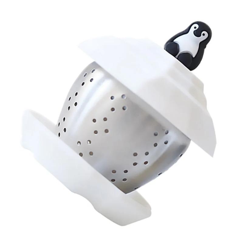 Penguin Tea Strainer Creative Steeper Infuser Leaf Lovely Filter Straining Tool Coffee