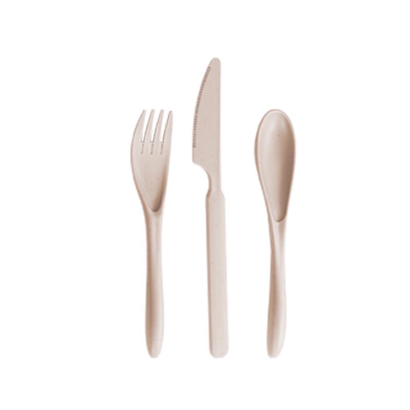 Wheat Straw Travel Cutlery Set: Knife, Fork, Spoon with Storage Box