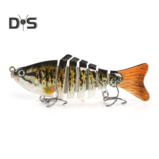 10 CM/15,3 G vairāku savienojumu makšķerēšanas māneklis ar āķiem Reālistisks 7 sekciju Swimbait plastmasas mākslīgā ēsma Saldūdens sālsūdens makšķerēšanas piederumi