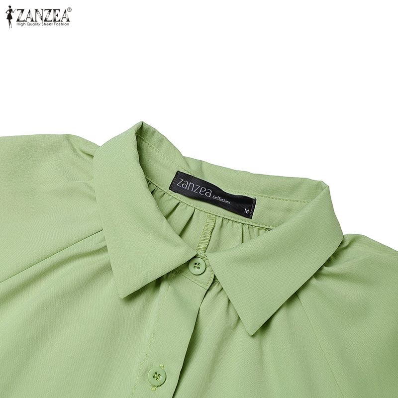 ZANZEA Damski casualowy płaszcz trenczowy z cienkiego materiału z luźnym krojem i długim rękawem, z kołnierzykiem wykładanym