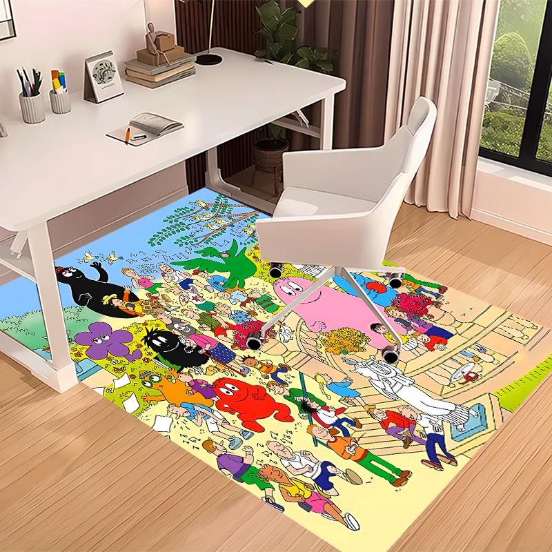 1pc Barbapapa1 Print Area Rug - Soft, Washable Non-Slip Indoor Mat for Office Chairs, Living Room, Home Office Decorative Rug