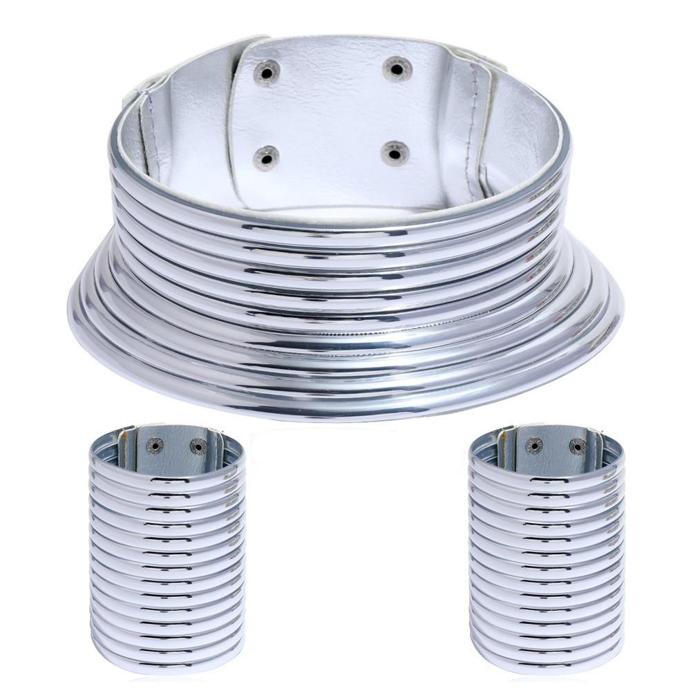 Jewelry Female Trendy Collection Featuring Oversized Leather Necklace And Bracelets For Spring