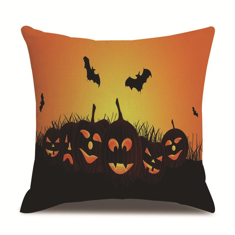 Halloween Linen Pillow Cover Printed Pillow Supply Cushion Cover