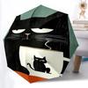 1 Stück Katze Kaffee Automatischer Öffnungs-/Schließschirm, Tragbarer Faltregenschirm für Reisen, Themenveranstaltungen093