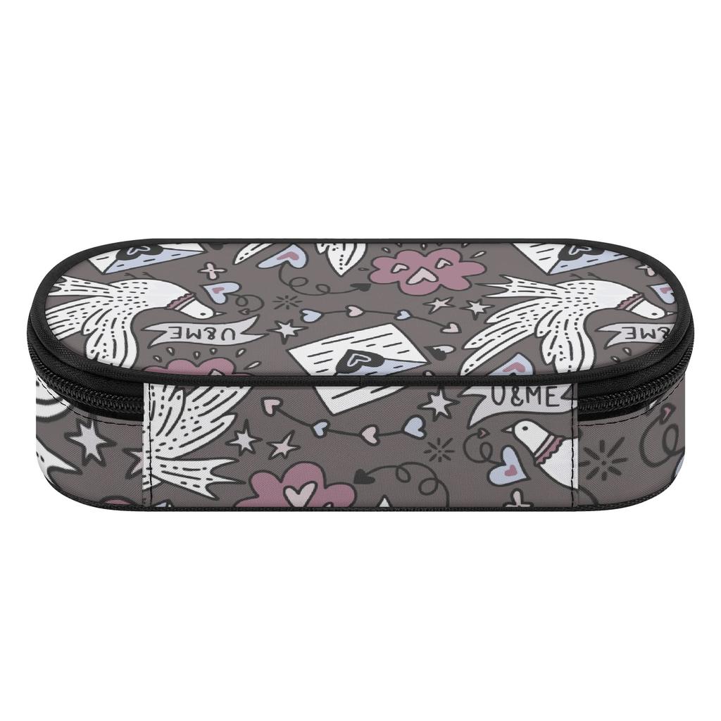 Pencil Bag Neat Design Durable 300D Polyester Smooth Zipper with Main Compartment Mesh Pocket and Pen Slots for Teens and Students