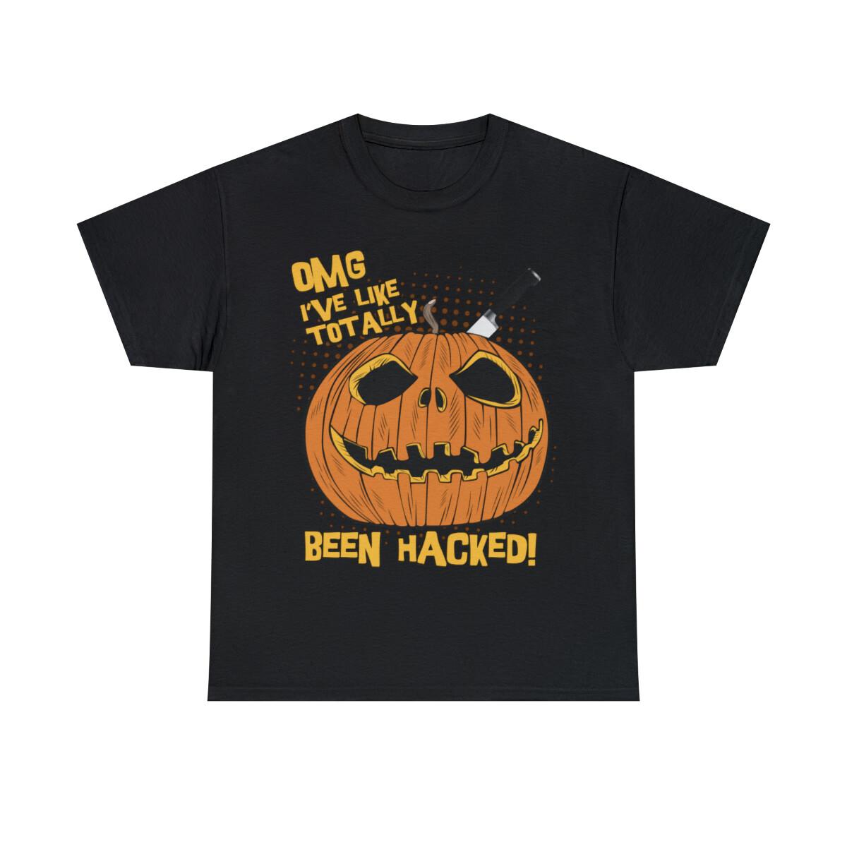 OMG I ve Been Hacked Funny Halloween Pumpkin Graphic Tee Shirt, S-5XL XXXL