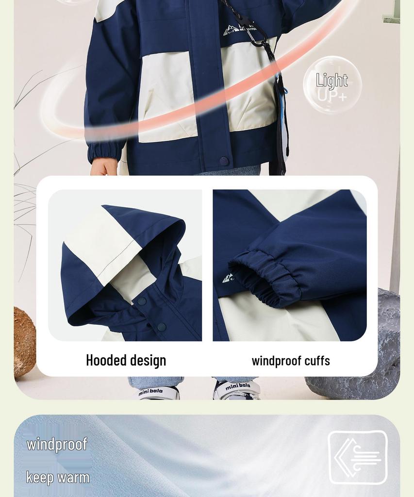 B.DUCK Pojkars Vindjacka med Huva - 2025 Höstupplaga, Slitstark, Trendig Utomhusjacka för Äldre Barn