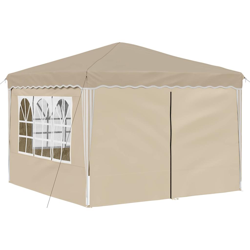 Pop Up Party Tent 288 X 288 X 245 Cm Cream Oxford Fabric