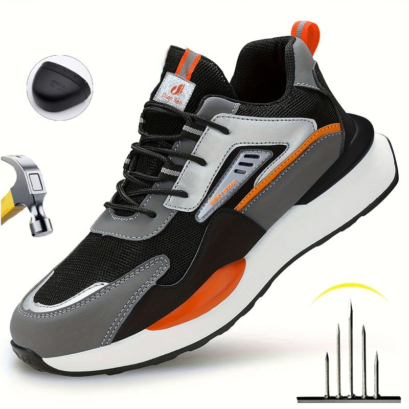 Men's Safety Boots Steel Toe Sneakers Light Work Shoes Anti-Puncture Anti-smash Hiking Sneakers Industrial Shoes Construction