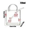 Purse Drinking Glass Handbag-shaped glass drinking cup Decorative Cute Cup Wine Glasses with Straw Beverage Juice Cocktail Glass