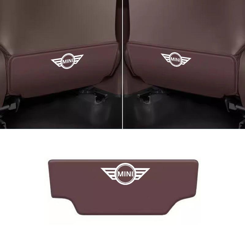 Car Emblem Seat Back Protector Mat Leather Prevent Dirty Anti Kick Pad For BMW MINI Cooper One S JWC R55 R56 F56 R57 R58 R59 R60