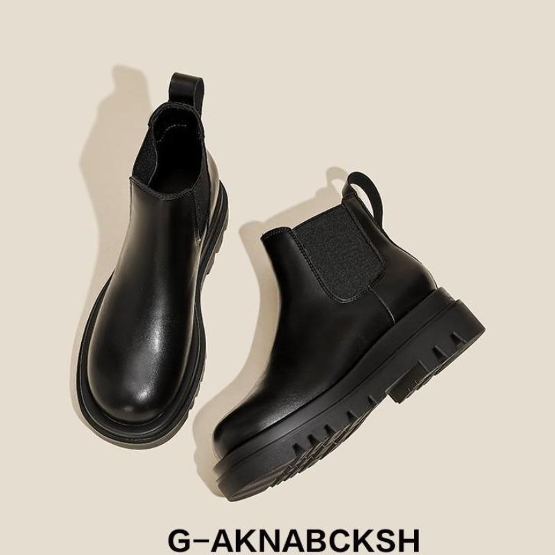 Knights Chelsea Platform Martin Boots Children s Autumn New Sleeve Fleece Contrasting Smoke Boots 36 чёрный