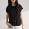 Lyocell women's round-neck t-shirt top, spring/summer 2026 new model, skin-friendly, breathable, slimming, short-sleeved
