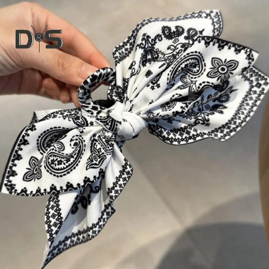 Women Bow Hair Claw Clips Double-sided Cashew Nut Pattern Hair Clip Large Bowknot Hairpins Barrettes for Long Short Hair Accessories