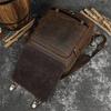 Men'S Genuine Leather Backpack Crazy Horse Leather Retro Flip Backpack First Layer Cowhide Student Schoolbag Going Out Travel Bag