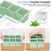 Flexible Silicone Ice Cube Tray - 6-Cavity Easy Release Mold for Crystal Clear Ice Cubes 6x Faster Freezing