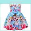 Gefrorene Elsa Cartoon Mädchenkleid Aus Baumwollmischgewebe Für Den Sommer
