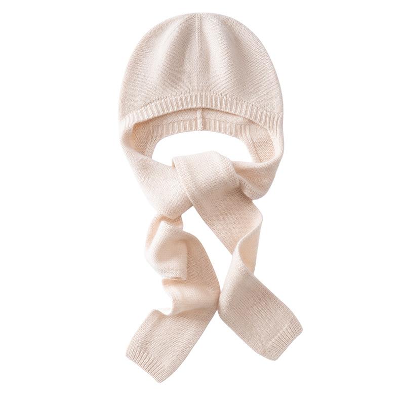 Hat and Scarf Integrated Balaclava Hat Women's New Winter Warm and Cold Knitted Hat Scarf