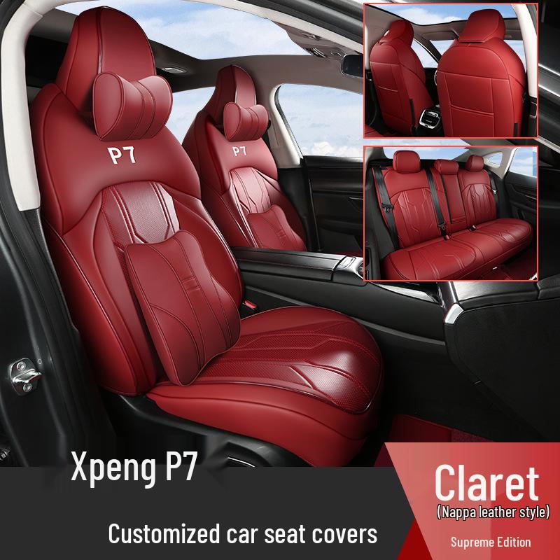 Xiaopeng P7 Five-Seater Full Coverage Leather Seat Cushion, Wear-Resistant and Suitable for All Seasons