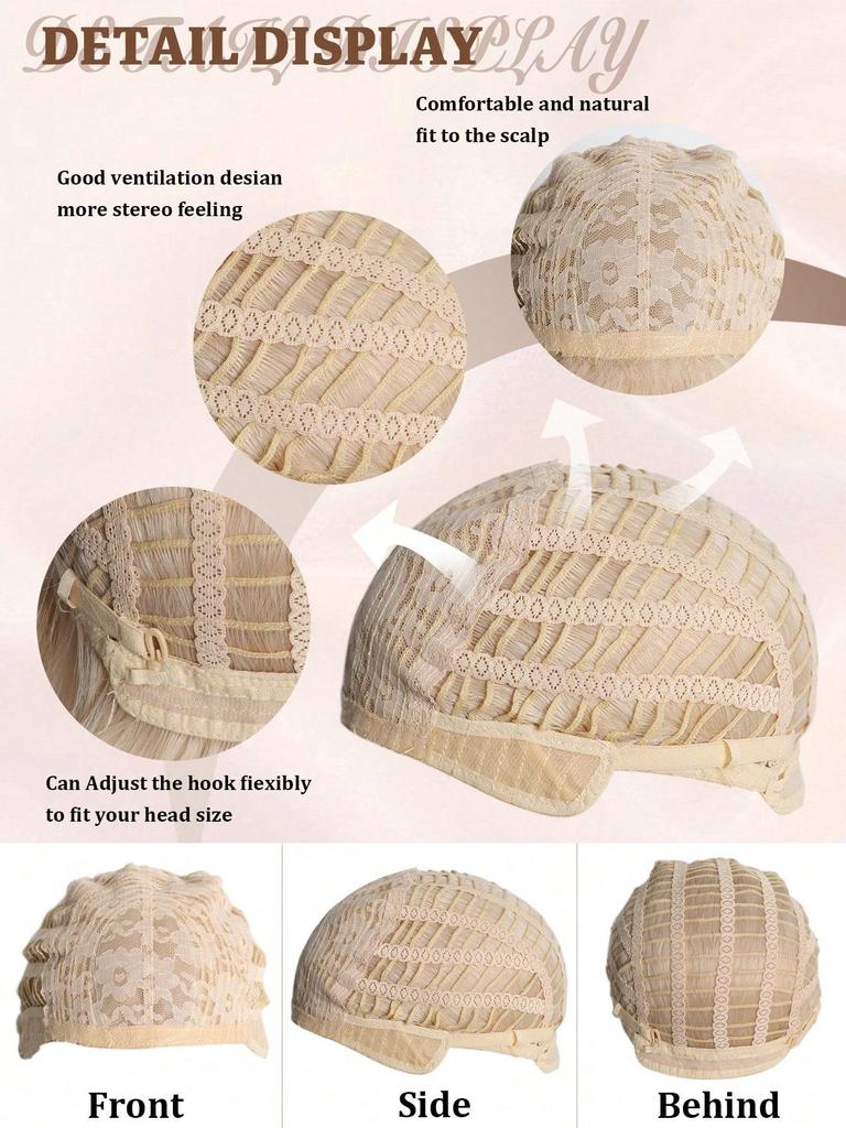 Short Straight Hair Ponytail Wig with Bangs for Women Anime Cosplay Costume Halloween Party Wig