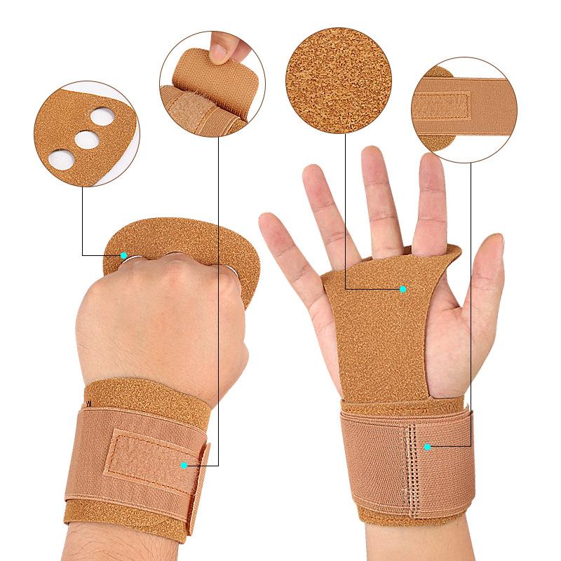 1Pair Gymnastics Grips Gym Pull-Up Grip Strap Lifting Strap Palm Protection Wristbands Cowhide Gloves Sports Gloves
