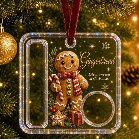 Decorative Hanging Cash Holder Christmas Gift Ornament, Acrylic Holiday Money for Cash, Funny Santa Customized Snowman Angel Elk Xmas Tree Decoration