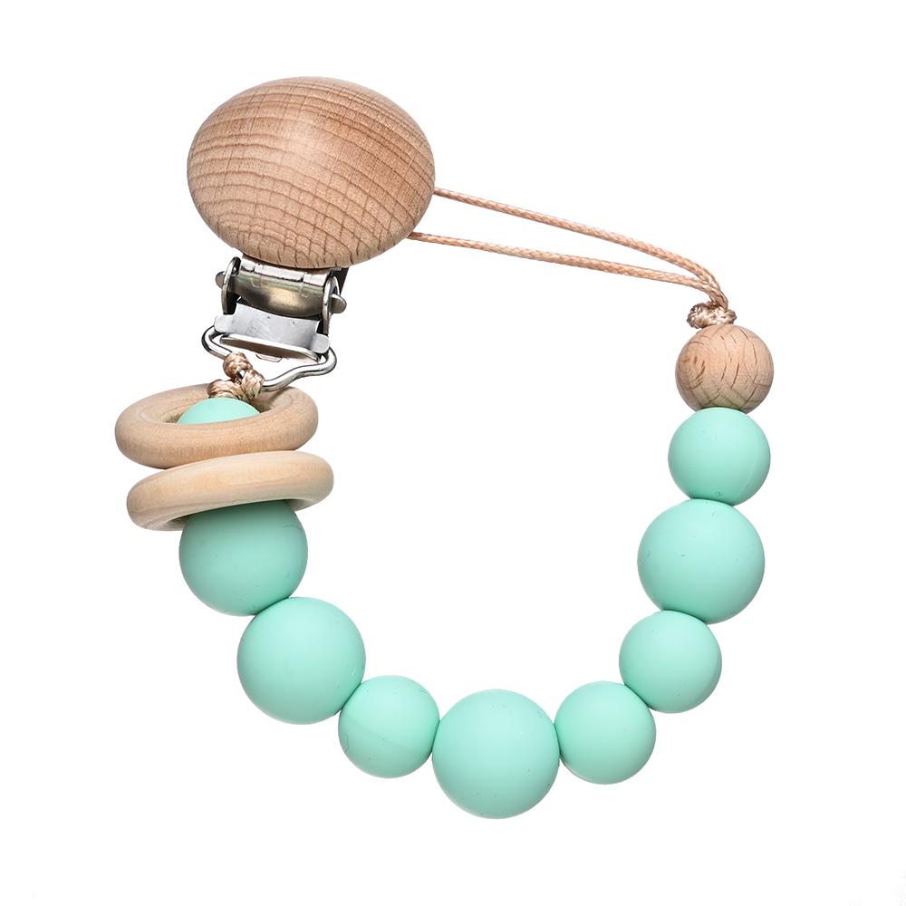 3Pcs Baby Anti-drop Chain Pacifier Clips Silicone Beads Handmade Toddler Teether Teething Chain Nipple Clip Chew Toys