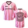 T-shirt HarryStyles Amsterdam Maillot de Football Rose 2026 Nouveautés Chemises Femmes Hommes Col en V Respirant Manches Courtes T-shirt Ample
