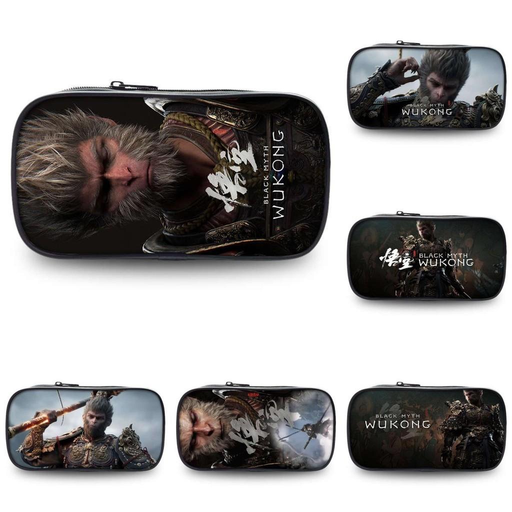 Spacious Black Myth Wu Kong Pencil Case Stylish Polyester Design For Students