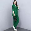 Women's Formal Coat and Pants Set with Lapel and Single Button Jacket