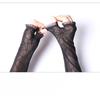 Gothic Lolita Mädchen Schwarz Spinnennetz Handschuhe Fingerlos Spitze Netz Fäustlinge Punk Harajuku Frauen Sexy Halbfingerlänge Ärmel Neu