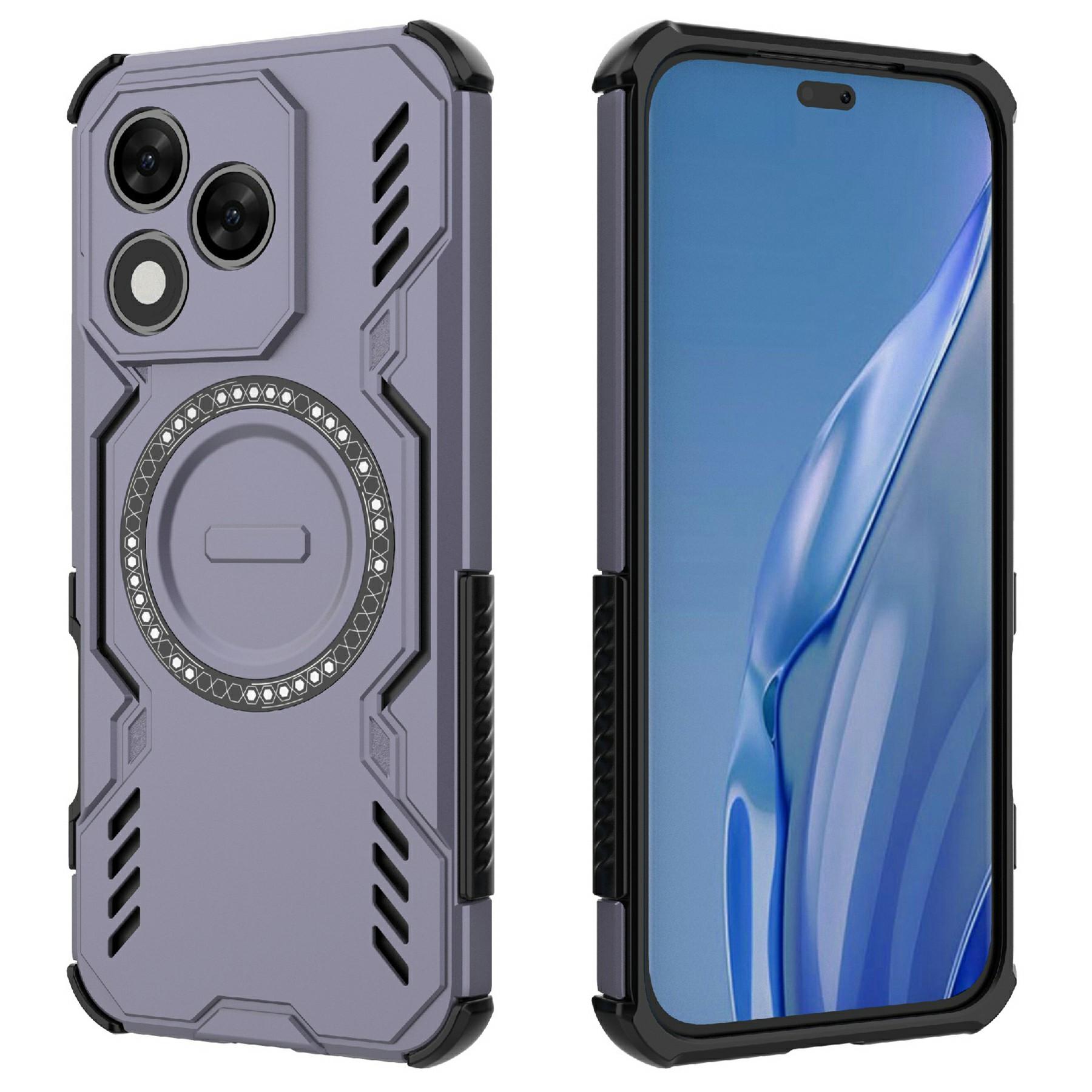 

For Honor 400 Lite 5G Magnetic Case Butterfly Armor Hollow Heat Dissipation PC + TPU Phone Cover D