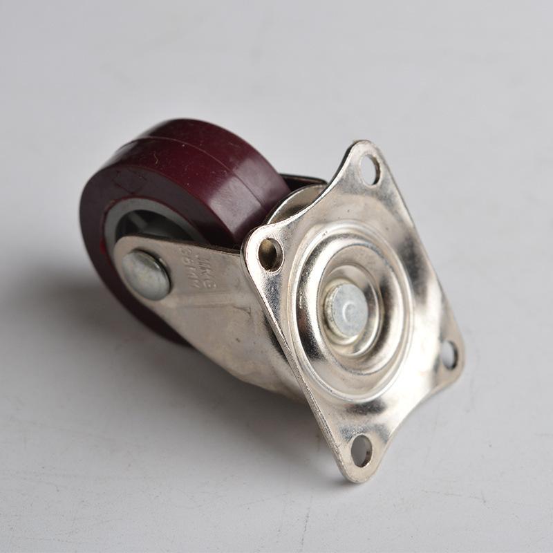Lightweight Red Polyurethane Wheel Furniture Casters - Universal Light Duty Casters