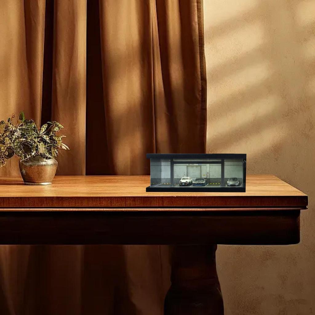 1/64 Garage Display Case ,Protect Storage Box, Scenery Diorama Parking Lot, Model Car Show Case, for