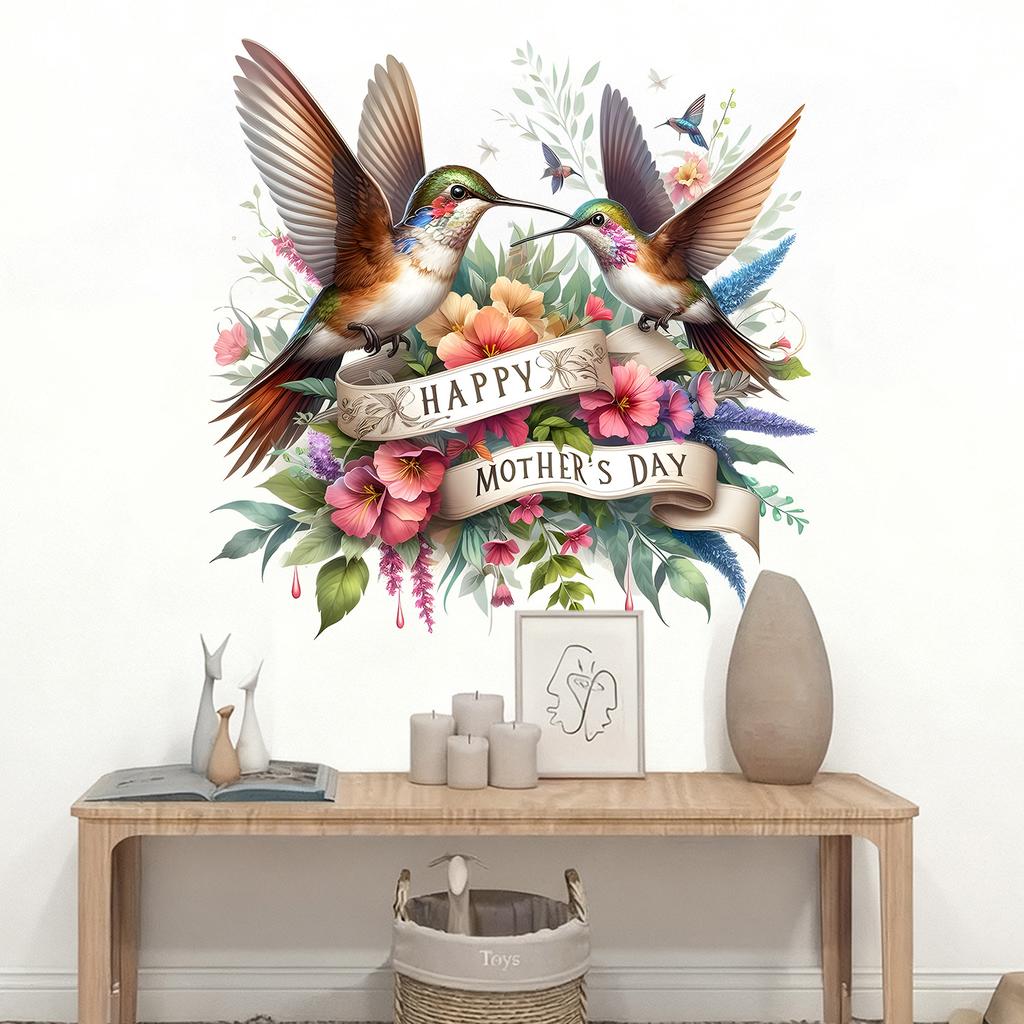 Happy Mother's Day Greeting Wall Sticker Self-Adhesive Removable for Bedroom Living Room Hallway Home Decor Art