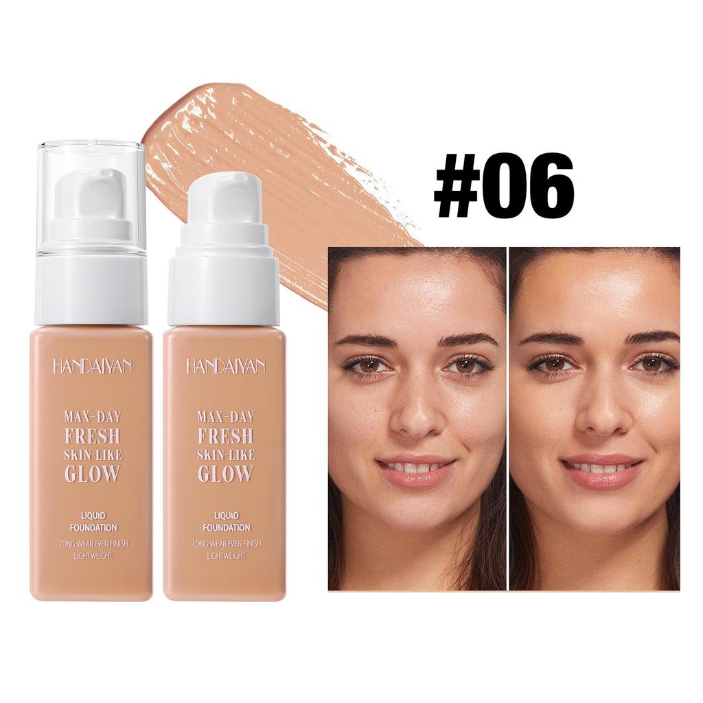 8 Shade Liquid Foundation with Long Lasting Oil Control Concealing Hydrating Lightweight Fine Texture and Non Cakey 1PCS
