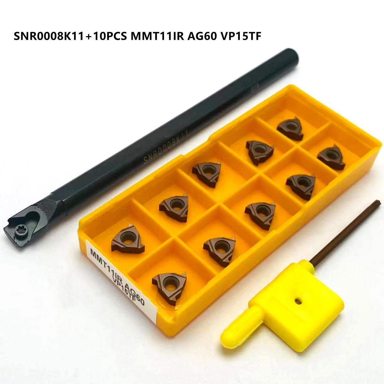 

SNR0012M11 SNR0008K11 SNR0010K11 SNR0013N11 SNR0016Q11 Держатель инструмента для токарной обработки внутренней резьбы. 10 шт. твердосплавные пластины MMT11IR AG60 SNR