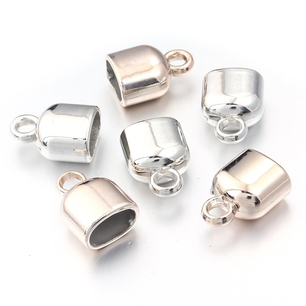 20pcs CCB Crimp End Caps Leather Cord End Tip Clasps Connectors for Jewelry Making DIY Bracelets Necklace Keychain Accessories