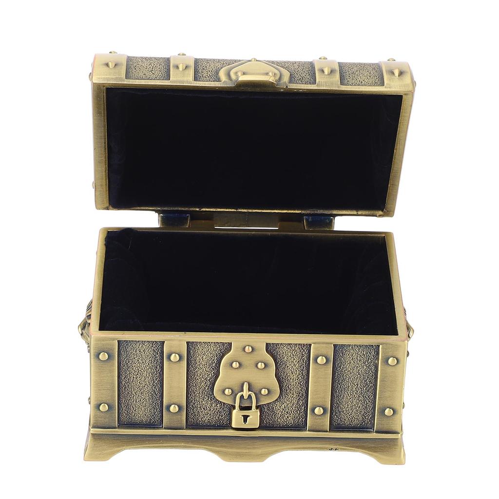 Vintage Jewelry Box European Style Exquisite Relief Pattern Antique Earring Necklace Bracelet Container Bronze