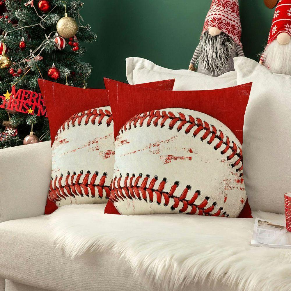 Baseball Pattern Sofa Cushion Cover Double Sided Print For Indoor Outdoor Home Decor Polyester Fabric Soft Skin Friendly