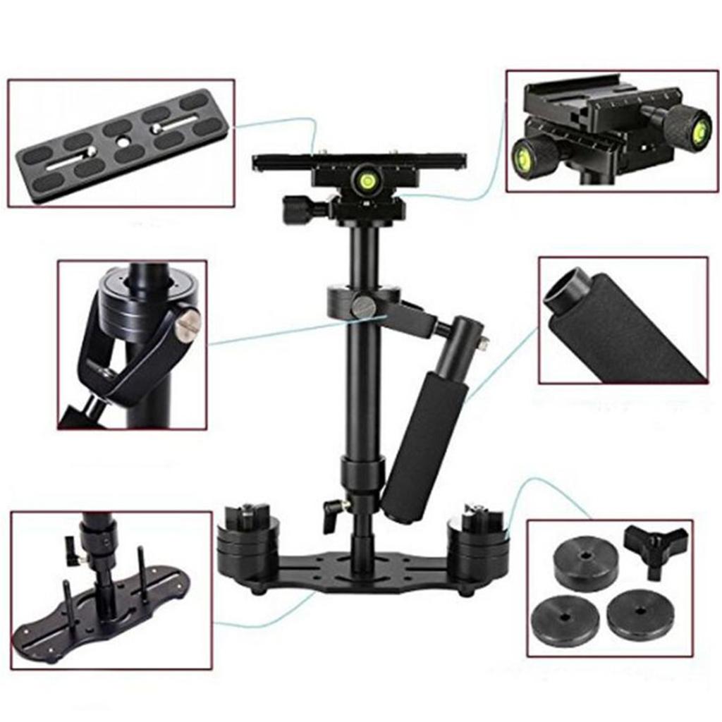 Stabilizzatore Video per Fotocamera S40 Portatile Steadycam da 15,8"/40cm per DSLR Steadicam Video AEE con Piastra a Rilascio Rapido