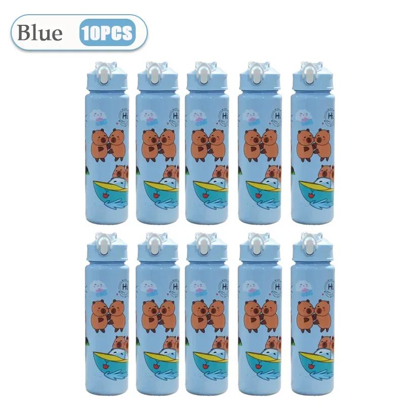 Capybara Straw Cup Kids Water Bottle Large Capacity Cute Capybara Cartoon Sippy Cup with Straw Portable for Children