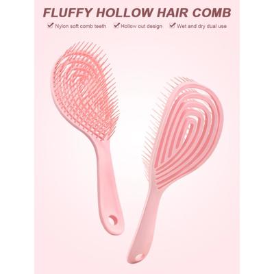 Pettini per massaggio del cuoio capelluto Spazzola per capelli scavata Districante per lo styling dei capelli Asciugatura rapida Strumento districante Capelli ricci bagnati e asciutti