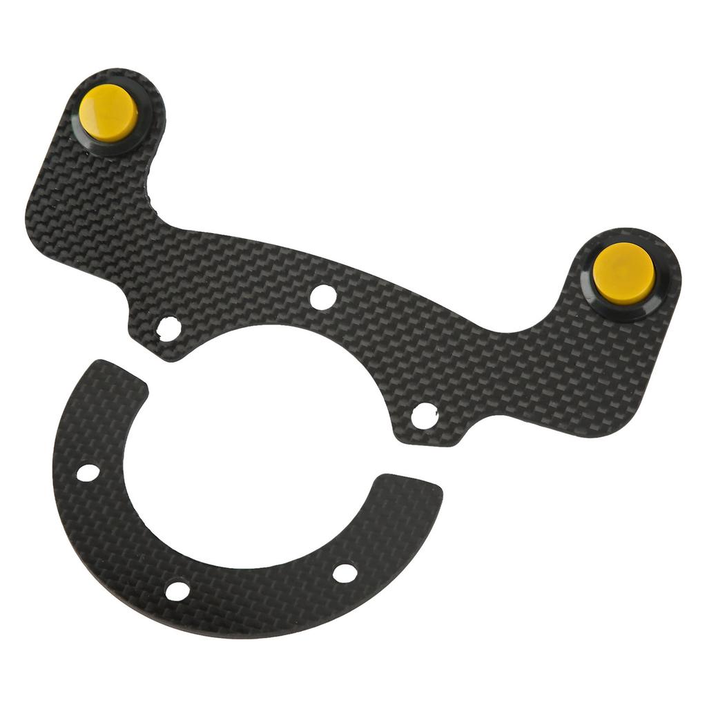 External Horn Button Kits Carbon Fiber 6 Bolts Steering Wheel Modified Button Universal Fit for Horns Lights Yellow