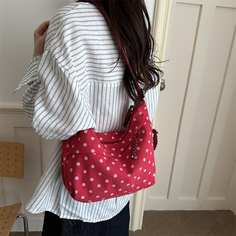 Tide Spring Summer, Simple Polka Dot Largecapacity Commuter Messenger Bag Lazy Wind Highend Bag