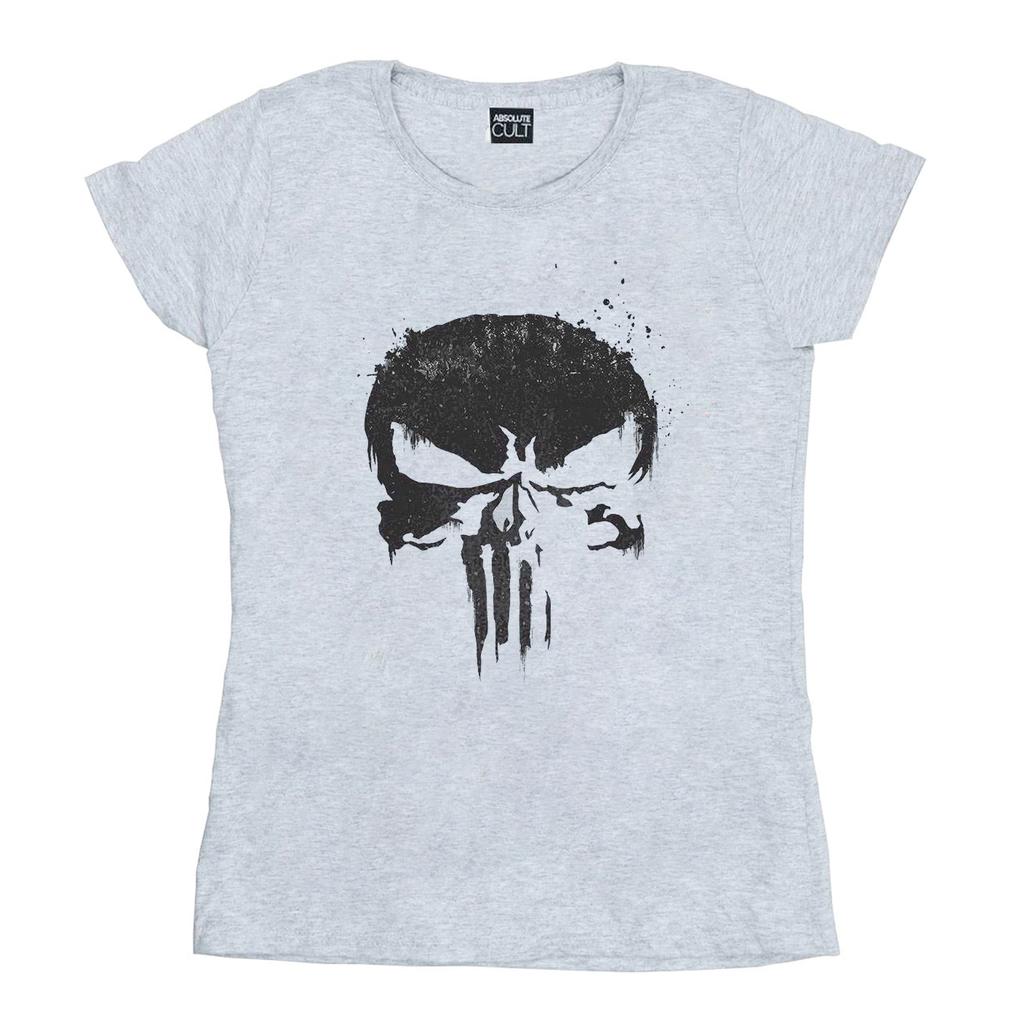 Marvel Womens/Ladies The Punisher TV Skull Logo Cotton T-Shirt